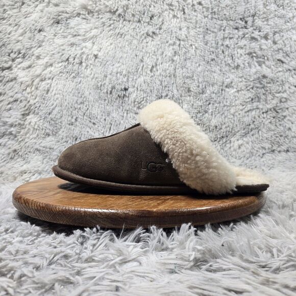 UGG Australia Womens Size 12M Chestnut Brown Slip On Comfort Lambskin Slippers - Picture 10 of 10